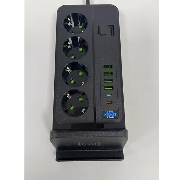 Multifunkcionalni Produzni Kabl Sa USB portovima i bežičnim punjačem