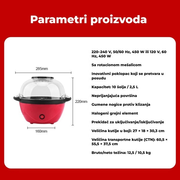 Aparat za kokice 2.5L