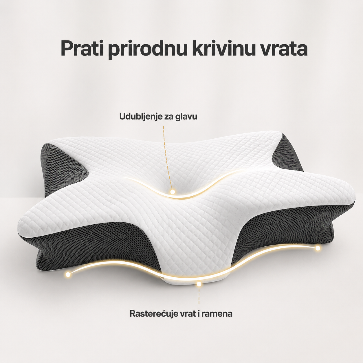 Prati prirodnu krivinu vrata - udubljenje za glavu