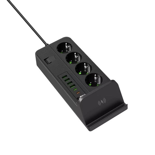 Multifunkcionalni Produzni Kabl Sa USB portovima i bežičnim punjačem