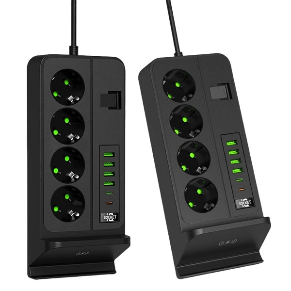 Multifunkcionalni Produzni Kabl Sa USB portovima i bežičnim punjačem