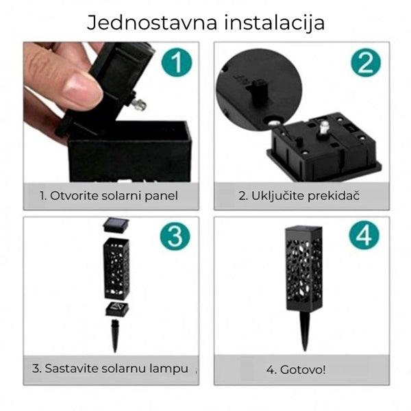 Baštenske solarne lampe sa senzorom 6 kom