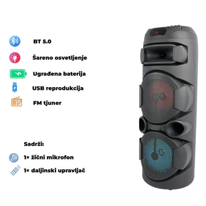 Bluetooth karaoke zvučnik sa RGB rasvetom