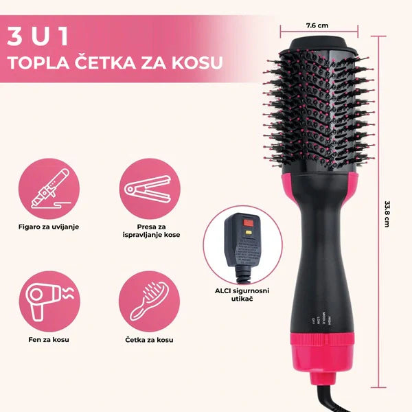 Četka za Sušenje i Oblikovanje Kose 3u1