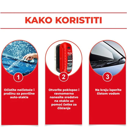 Četka za uklanjanje masnih naslaga sa vetrobrana (2 kom) – sa hidrofobnim efektom