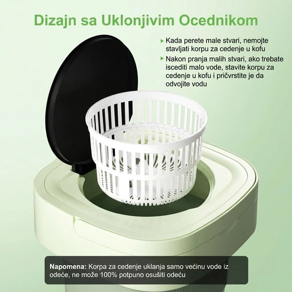 Prenosiva električna mašina za veš 9L