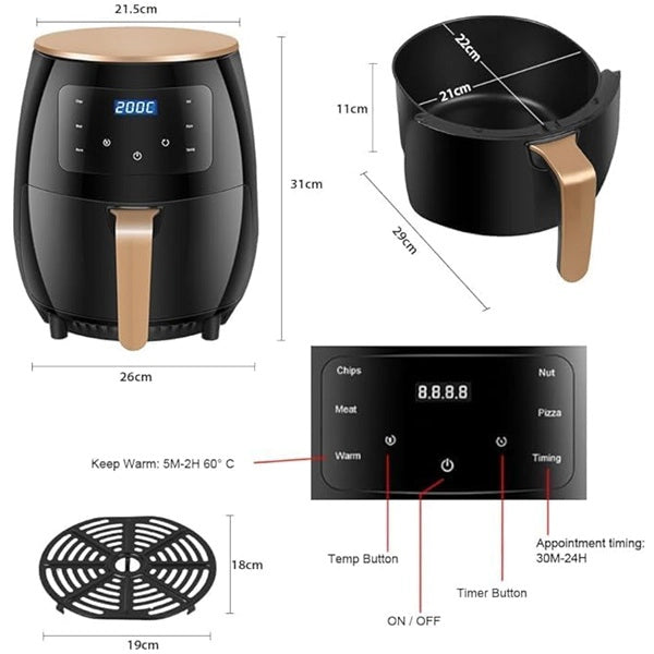Friteza na vruć vazduh - Air Fryer - Silver Crest 6L