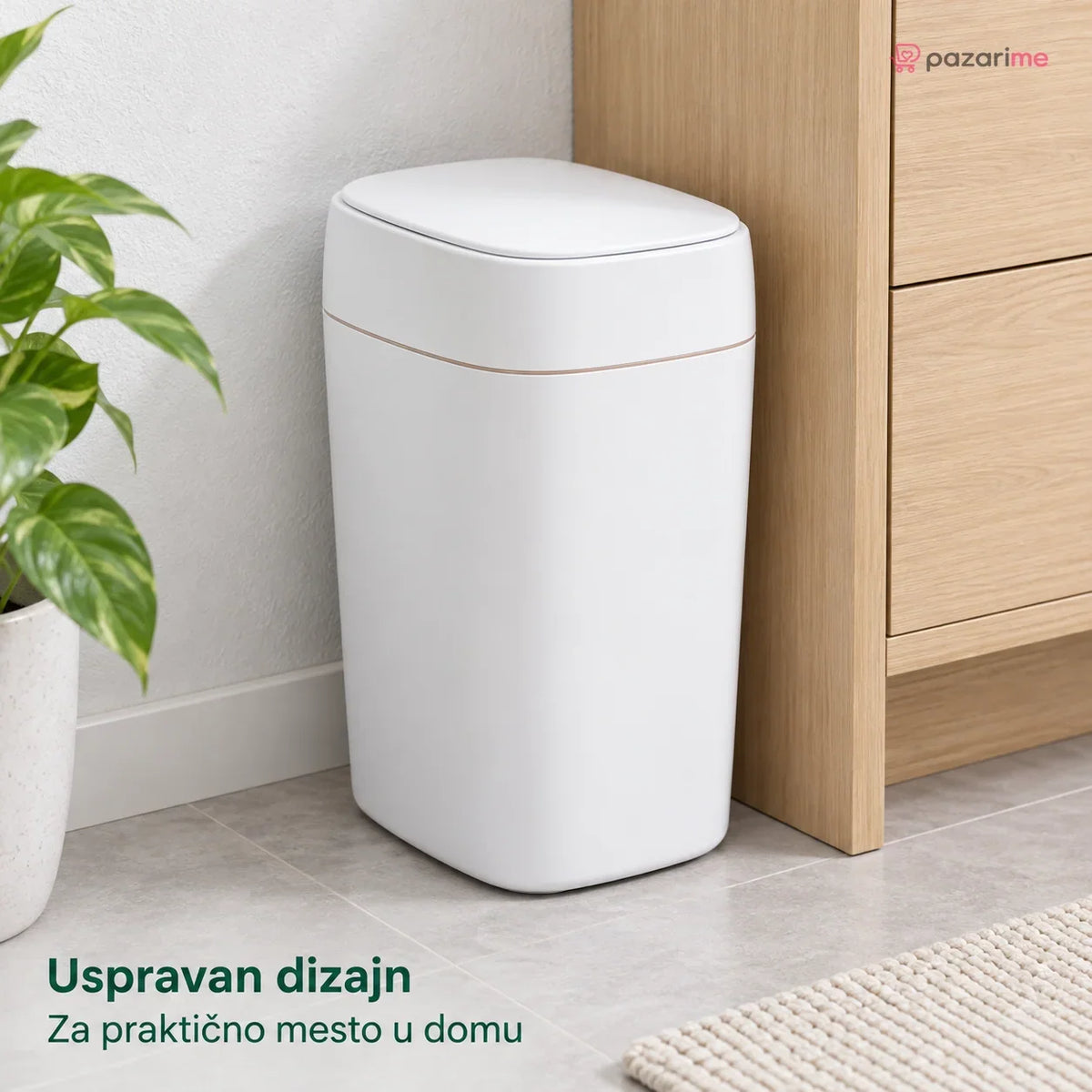 Pametna kanta HH-001, bela — uspravan dizajn | Pazarime
