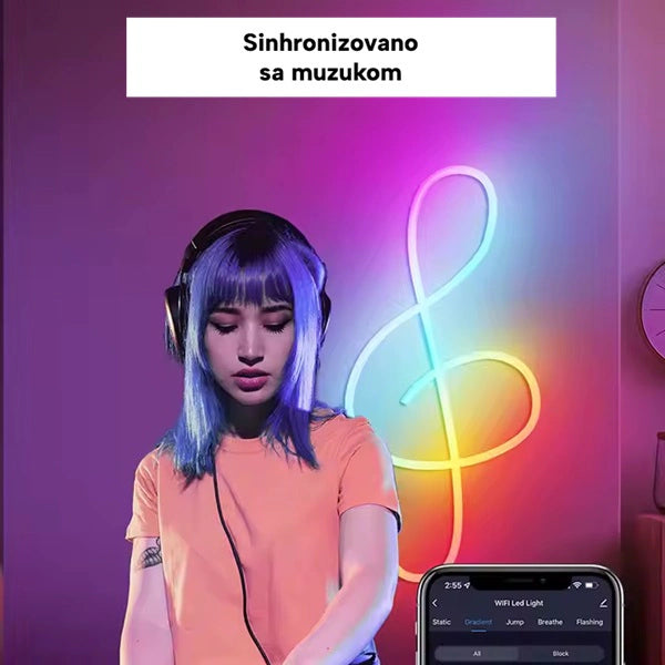 LED neon RGB traka dužine 5m