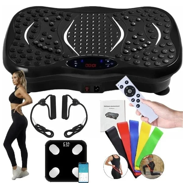 Vibraciona ploča za fitnes + 5 traka za vežbanje + unoverzalne helanke + pametna vaga GRATIS