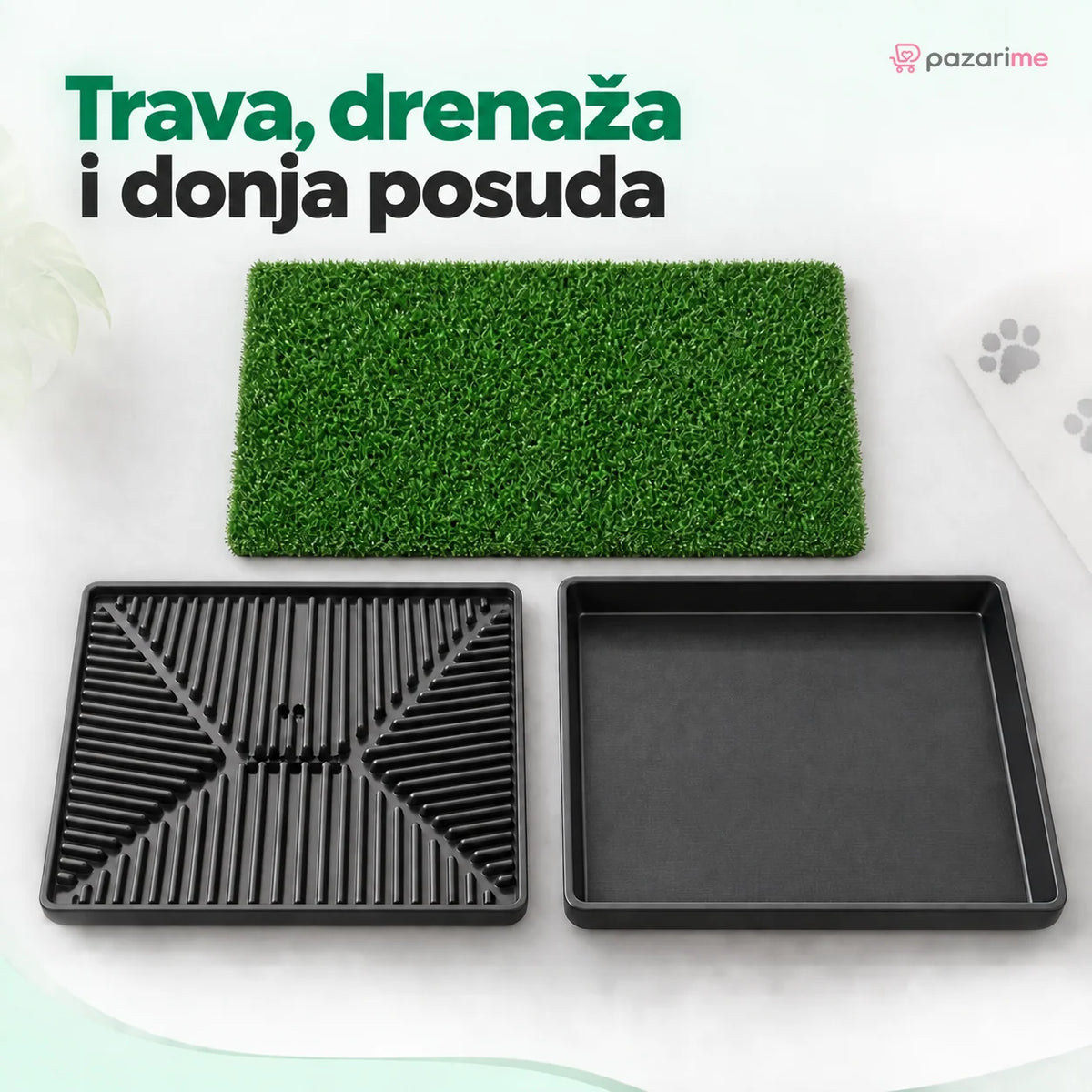 Trava, drenaža i donja posuda — kućni toalet sa veštačkom travom | Pazarime
