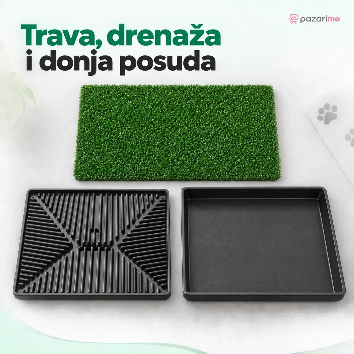 Trava, drenaža i donja posuda — kućni toalet sa veštačkom travom | Pazarime