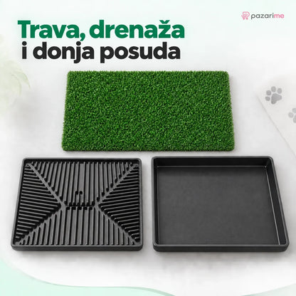 Trava, drenaža i donja posuda — kućni toalet sa veštačkom travom | Pazarime