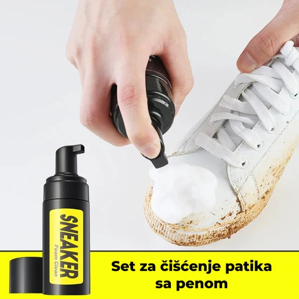 Set sa penom za čišćenje obuće