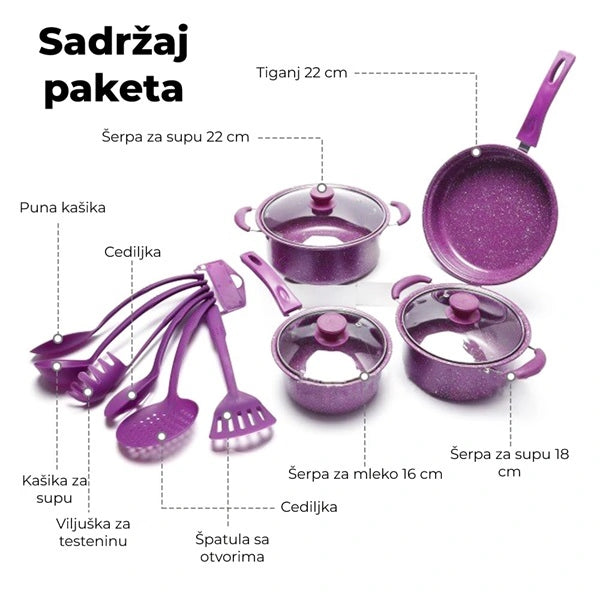 Set šerpi  -13 delova