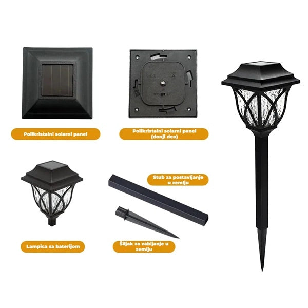 Solarne LED lampe – solarno svetlo za baštu 6 kom.
