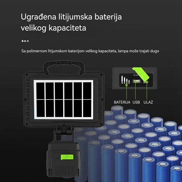 Solarni LED reflektor lampa 200W – belo i žuto svetlo