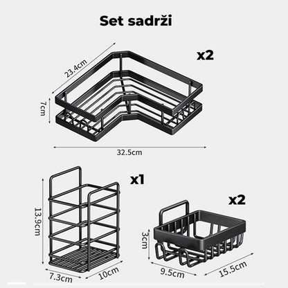 Ugaone tuš-police set (5 komada)