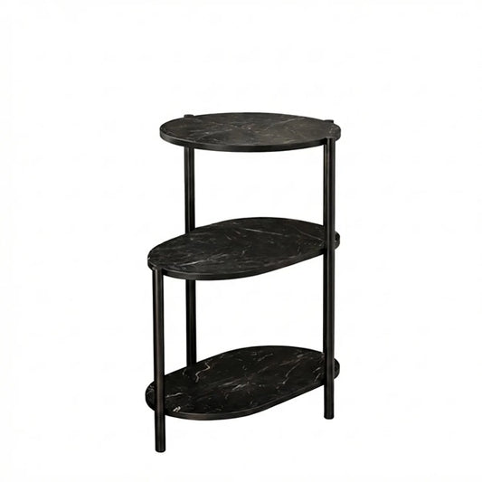 Ugaoni stočić sa 3 police – Crni Mermer