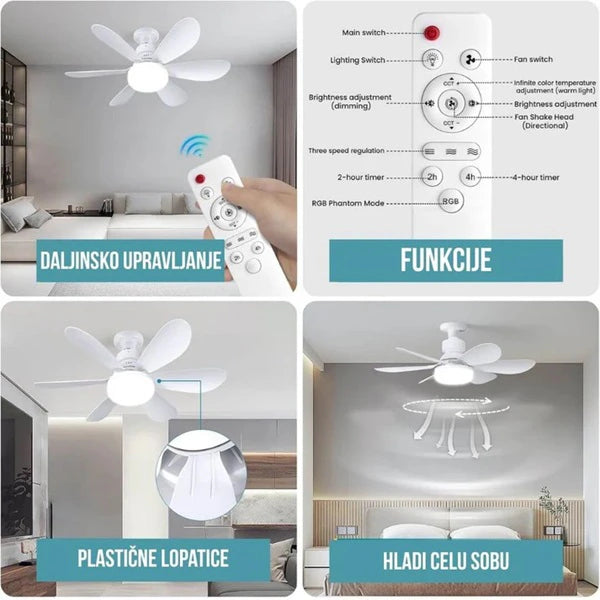 Univerzalni Plafonski Ventilator sa Svetlom