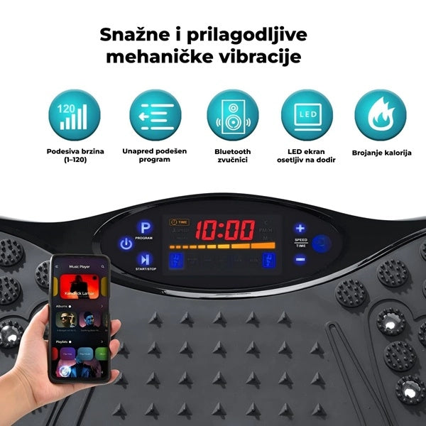 Vibraciona ploča za fitnes i masažu sa daljinskim upravljačem