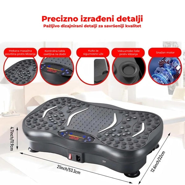 Vibraciona ploča za fitnes + 5 traka za vežbanje + unoverzalne helanke + pametna vaga GRATIS
