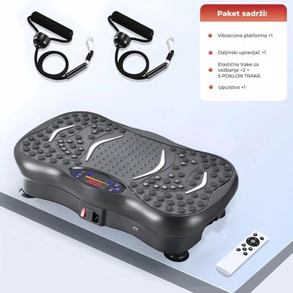 Vibraciona ploča za fitnes + 5 traka za vežbanje + unoverzalne helanke + pametna vaga GRATIS