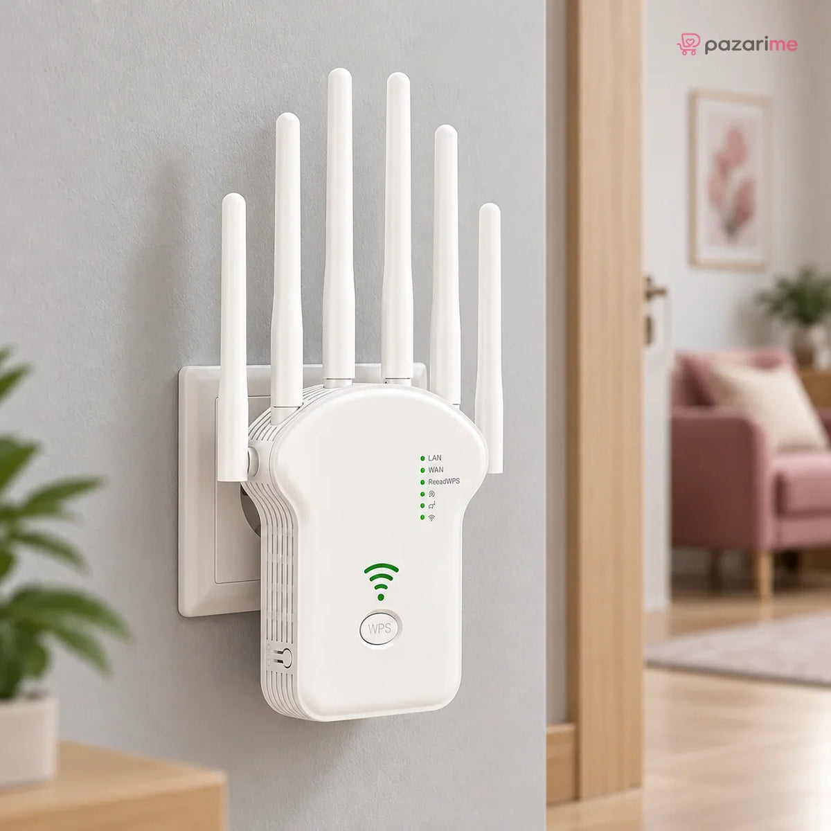 WiFi pojačivač signala 1200 Mbps — Dual Band, 6 antena | Pazarime
