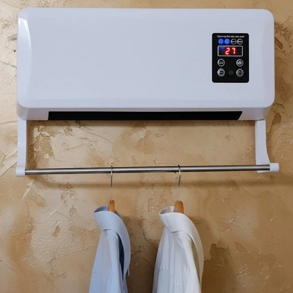 Zidna grejalica 2u1 - Grejni i rashladni uređaj sa daljinskim i šipkom za sušenje garderobe