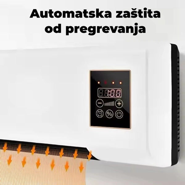 Zidna grejalica 2u1 - Grejni i rashladni uređaj sa daljinskim i šipkom za sušenje garderobe